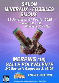 Minerals, fossils, and designer jewelry show.