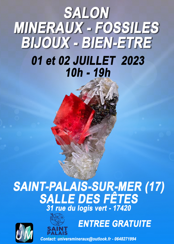 Minerals, fossils, designer jewelry and well-being fair.