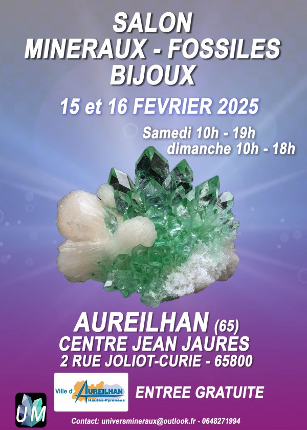 Minerals, fossils, designer jewelry exhibition.