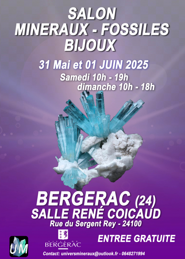 Mineral, fossil and designer jewelry exhibition.