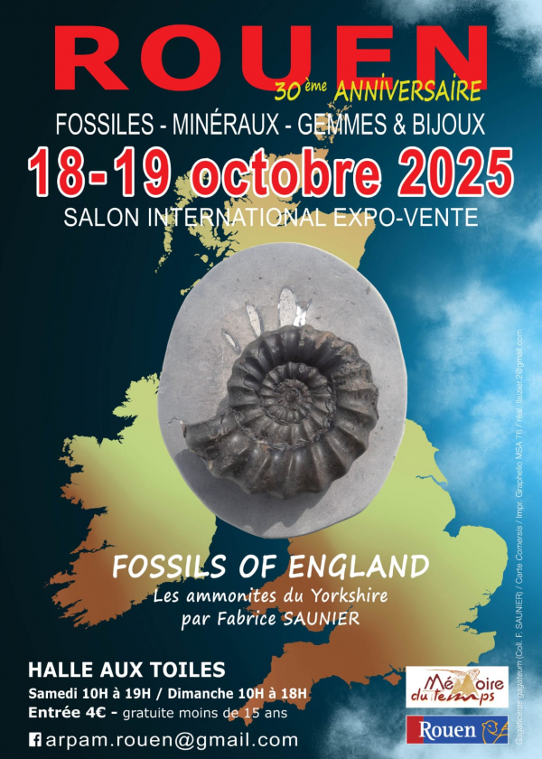 30th edition of the Rouen International Exhibition of Fossils, Minerals & Prehistory