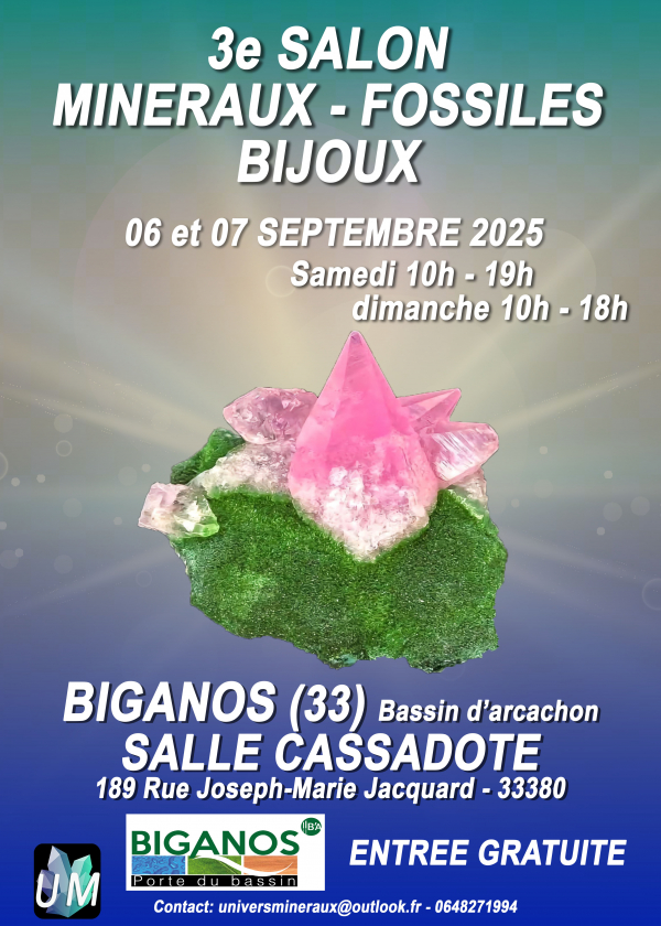 Mineral, fossil and designer jewelry exhibition.