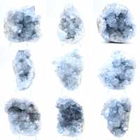 Blue celestite geode Madagascar natural formation
