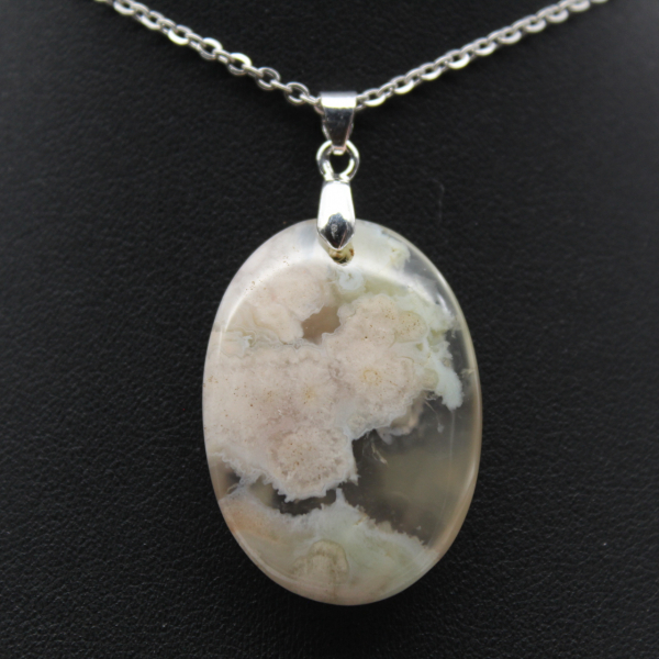 Oval Flower Agate Pendant