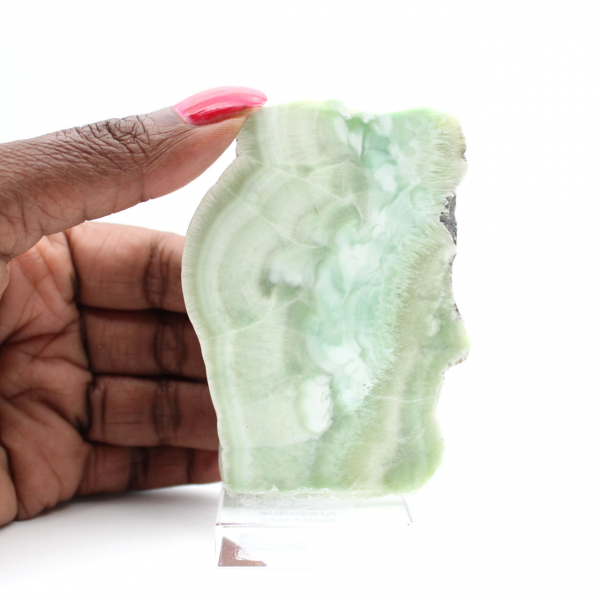 Natural Green Aragonite stone slice
