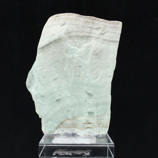 Polished Green Aragonite slice quality raw mineral