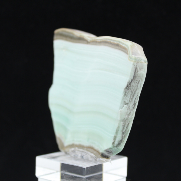 Green Aragonite slice for mineral collection