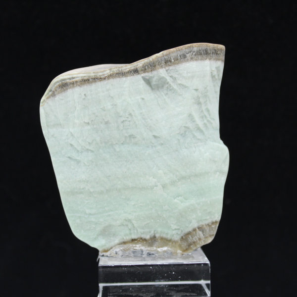 Green Aragonite slice for mineral collection