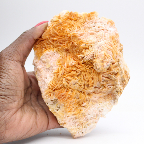 Specimen of orange barite from Morocco in crystals
