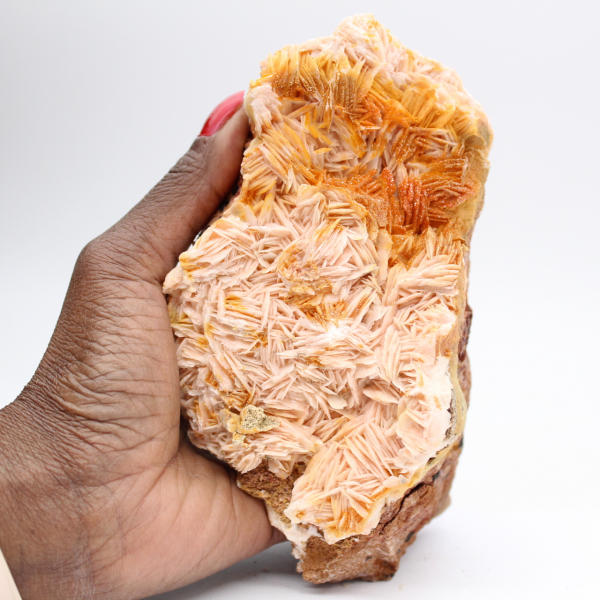 Moroccan orange barite with structured crystals