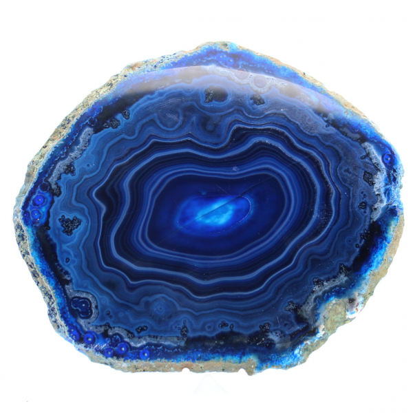 Polished blue agate slices for gemstone enthusiasts
