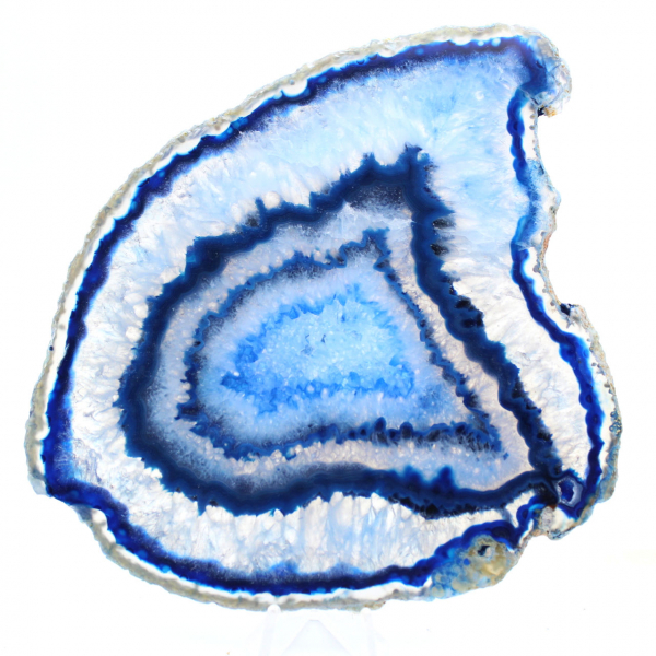 Slice of blue agate from Brazil for decorative collection
