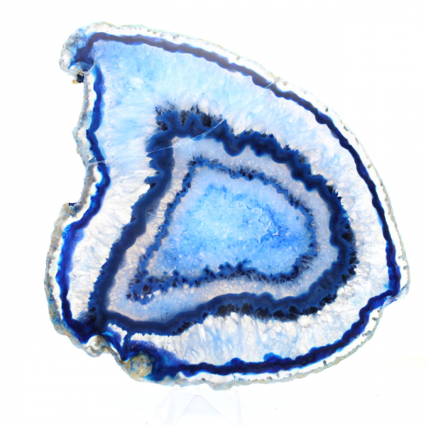 Slice of blue agate from Brazil for decorative collection