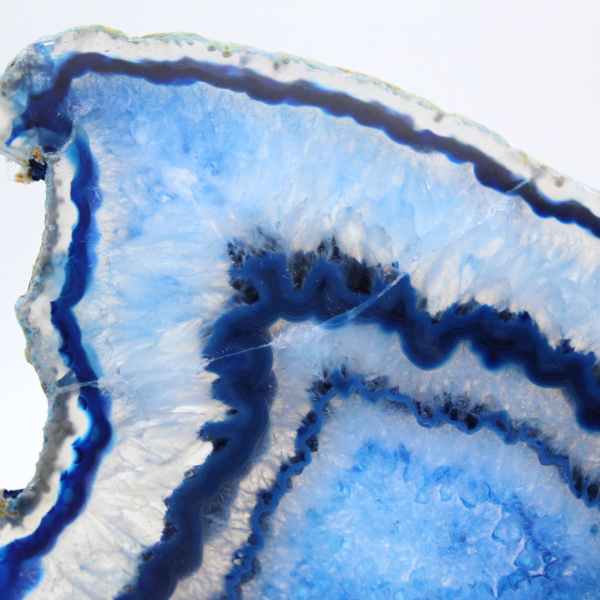 Slice of blue agate from Brazil for decorative collection