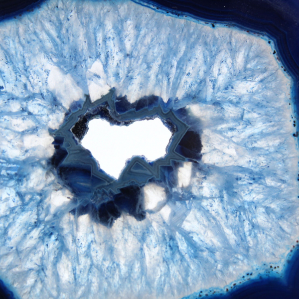 Brazilian blue agate in thin, decorative slices