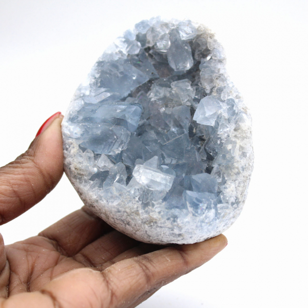 Blue Celestite: Malagasy Mineralogical Specimen