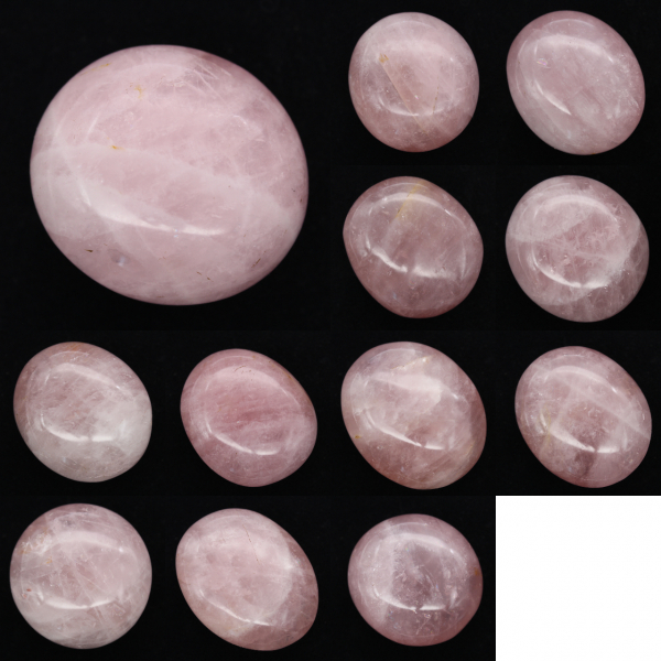 Rose quartz pebbles