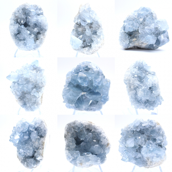 Blue celestite geode Madagascar natural formation