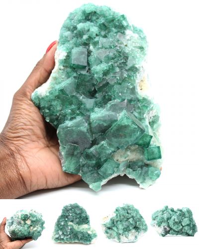 Beautiful quality of specimens of green fluorite crystals from Madagascar on matrix Madagascar collection December 2021