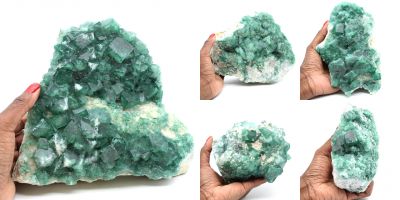 Beautiful quality of specimens of green fluorite crystals from Madagascar on matrix Madagascar collection December 2021