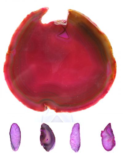 Thick pink agate one side polished Brazil collection January 2022