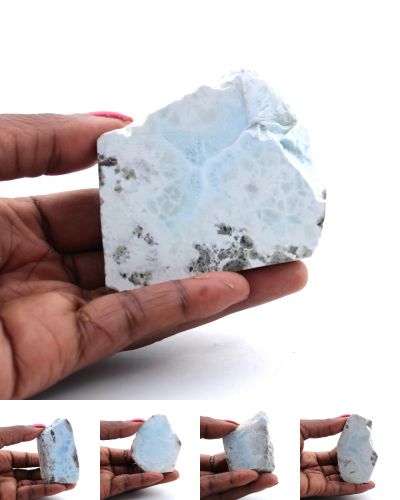 Semi-polished larimar Dominican republic collection September 2023
