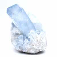 Browse our celestite collection featuring pale blue to navy blue crystal geodes. Celestine
