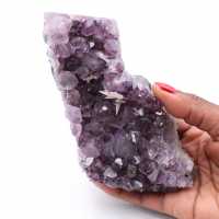 Amethyst crystals and calcite crystals
