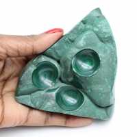 Semi-polished malachite stone