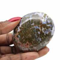 Orbicular jasper pebble