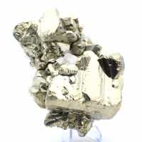 Large pyrite crystals with calcite