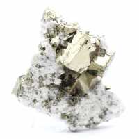 Pyrite on matrix with calcite and quartz