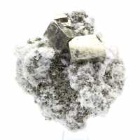 Pyrite on matrix with calcite and quartz