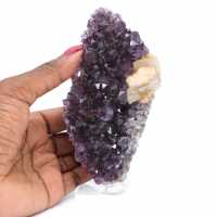 Calcite on Amethyst