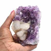 Calcite on Amethyst