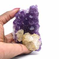 Calcite Crystals on Amethyst