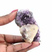 Calcite on amethyst