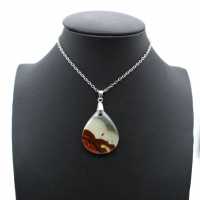 Printed jasper drop pendant