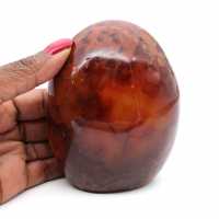 Polished carnelian stone