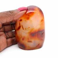 Polished carnelian rock