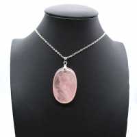 Oval rose quartz pendant