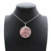 Round rose quartz pendant