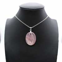 Oval rose quartz pendant