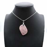 Rose Quartz Leaf Pendant