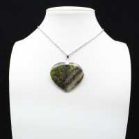 Green Opal Heart Pendant