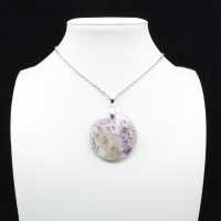 Lepidolite Round Pendant