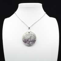 Lepidolite Round Pendant