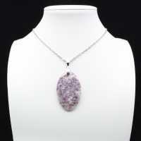 Lepidolite Oval Pendant