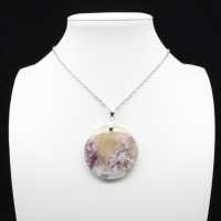 Lepidolite Round Pendant