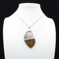 Orbicular Jasper Flame Pendant